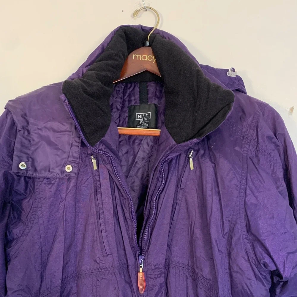 NILS Purple Hooded Ski Jacket Women's Size 12 Winter Coat Warm Puffer‎ Outerwear